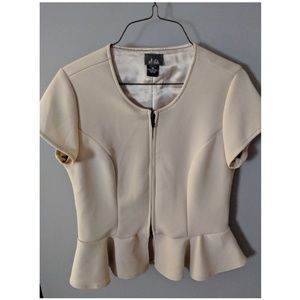 Cream Short Sleeve Dressy Top